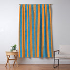 STRIPES - 005 - blue and orange Window Curtain Gallery Image 5