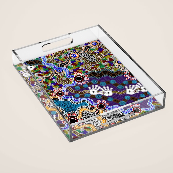 Authentic Aboriginal Art - Discovering Your Dreams Acrylic Tray Gallery Image 1