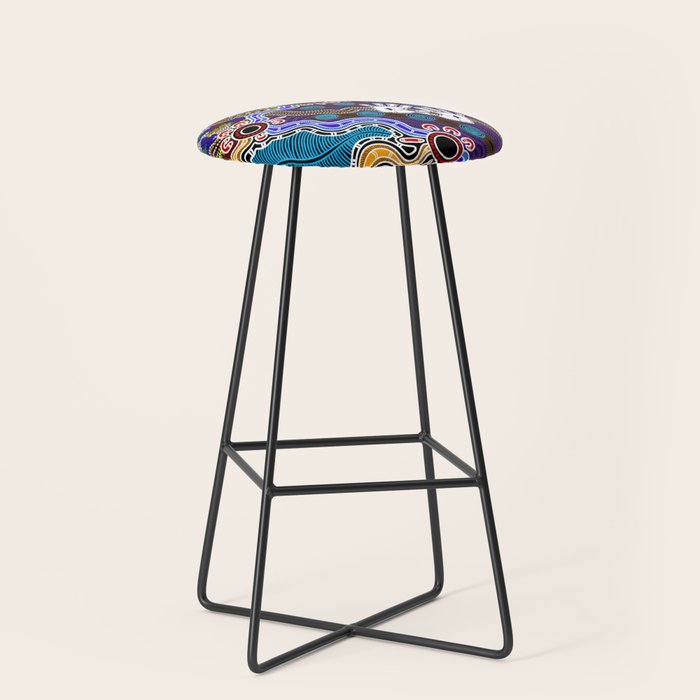 Authentic Aboriginal Art - Discovering Your Dreams Stool