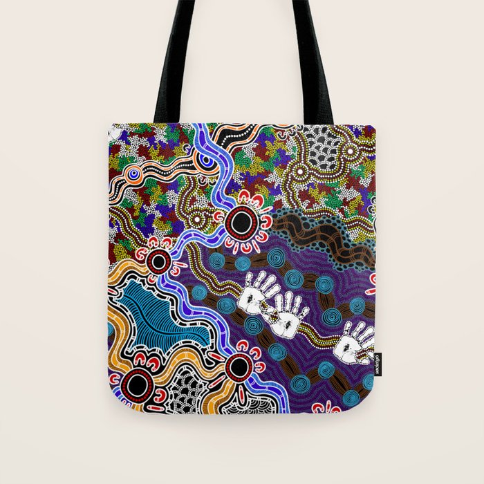 Authentic Aboriginal Art - Discovering Your Dreams Tote Bag Gallery Image 1