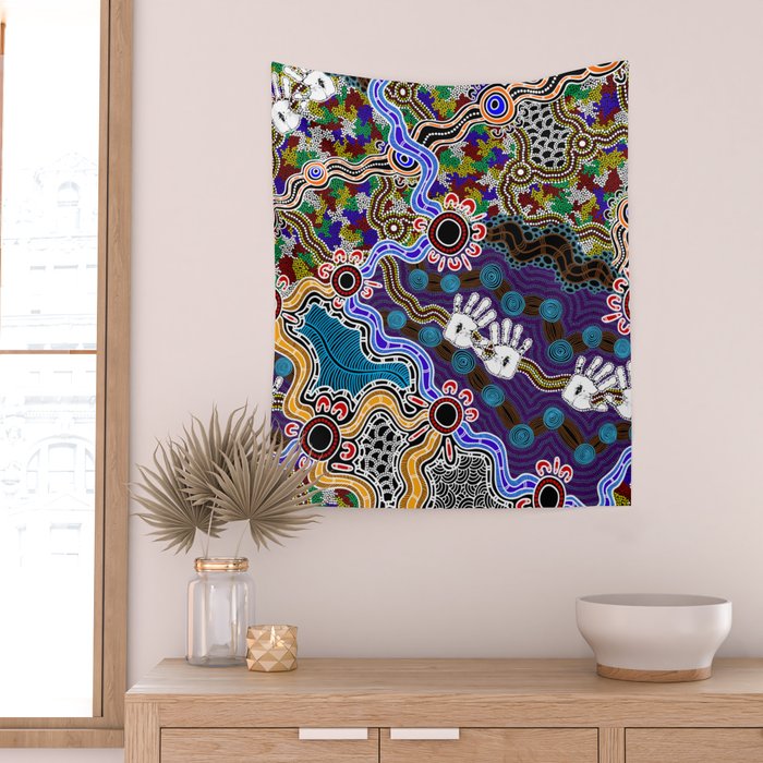 Authentic Aboriginal Art - Discovering Your Dreams Wall Tapestry Gallery Image 2