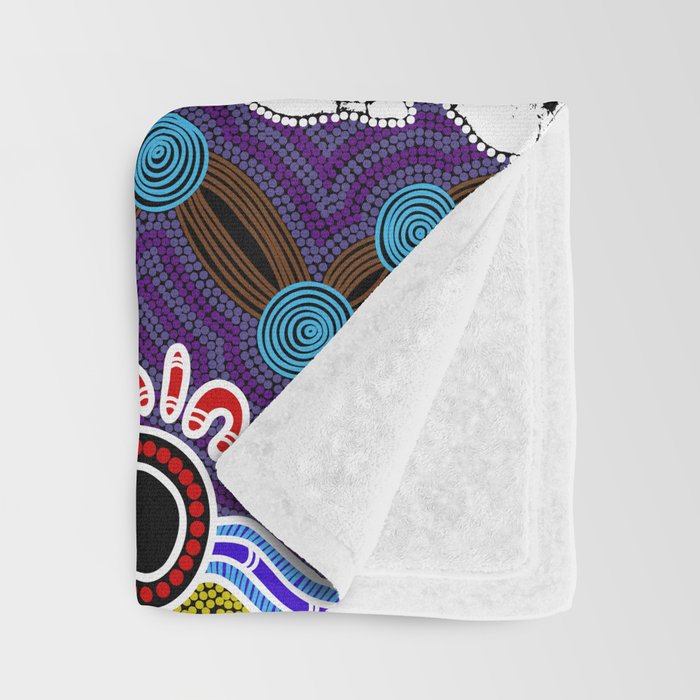 Authentic Aboriginal Art - Discovering Your Dreams Throw Blanket Gallery Image 3