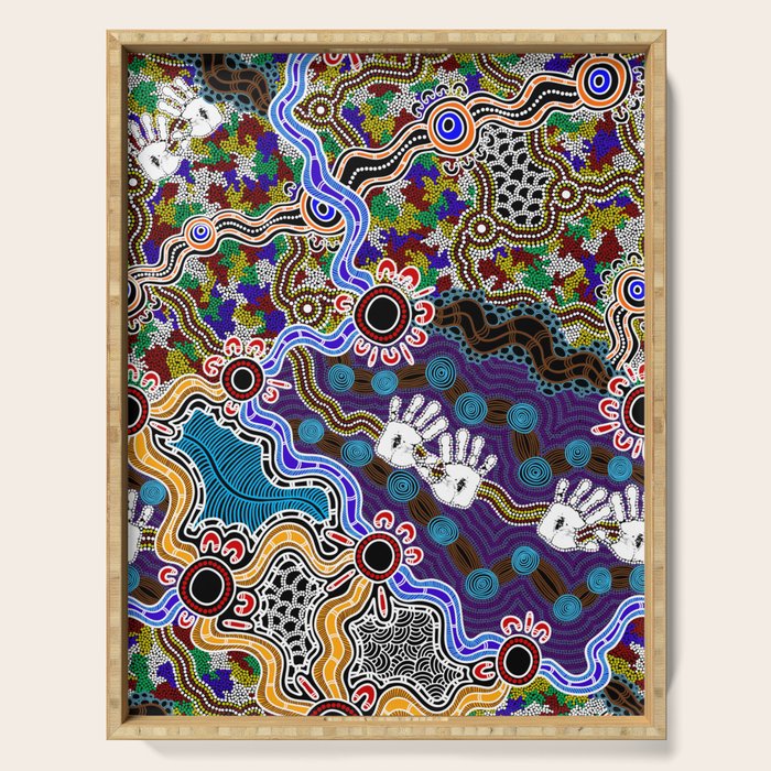 Authentic Aboriginal Art - Discovering Your Dreams Serving Tray Gallery Image 1