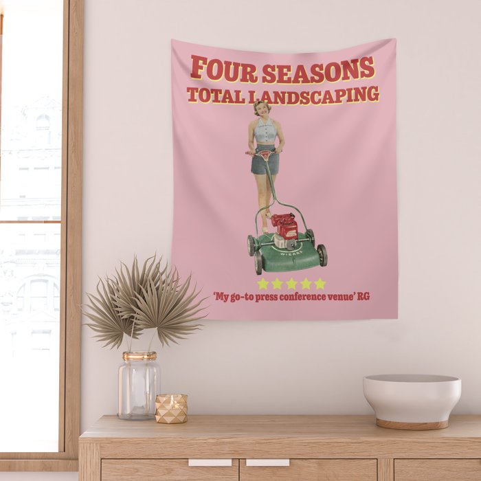 Four Seasons Total Landscaping (Pink) Wall Tapestry Gallery Image 2