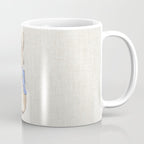 Peter the rabbit beige linen textured background Coffee Mug Gallery Image 1