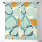 Mid Century Modern Abstract Shapes 8 in Aqua, Orange, Cream and Turquoise Window Curtain Gallery Image 5