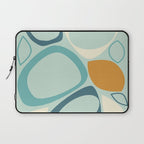 Mid Century Modern Abstract Shapes 8 in Aqua, Orange, Cream and Turquoise Laptop Sleeve Gallery Image 1
