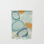 Mid Century Modern Abstract Shapes 8 in Aqua, Orange, Cream and Turquoise Wall Hanging Gallery Image 1