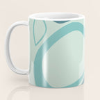 Mid Century Modern Abstract Shapes 8 in Aqua, Orange, Cream and Turquoise Coffee Mug Gallery Image 3