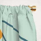 Mid Century Modern Abstract Shapes 8 in Aqua, Orange, Cream and Turquoise Window Curtain Gallery Image 2