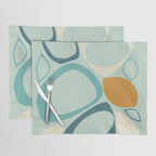 Mid Century Modern Abstract Shapes 8 in Aqua, Orange, Cream and Turquoise Placemat Gallery Image 1