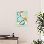 Mid Century Modern Abstract Shapes 8 in Aqua, Orange, Cream and Turquoise Poster Gallery Image 2