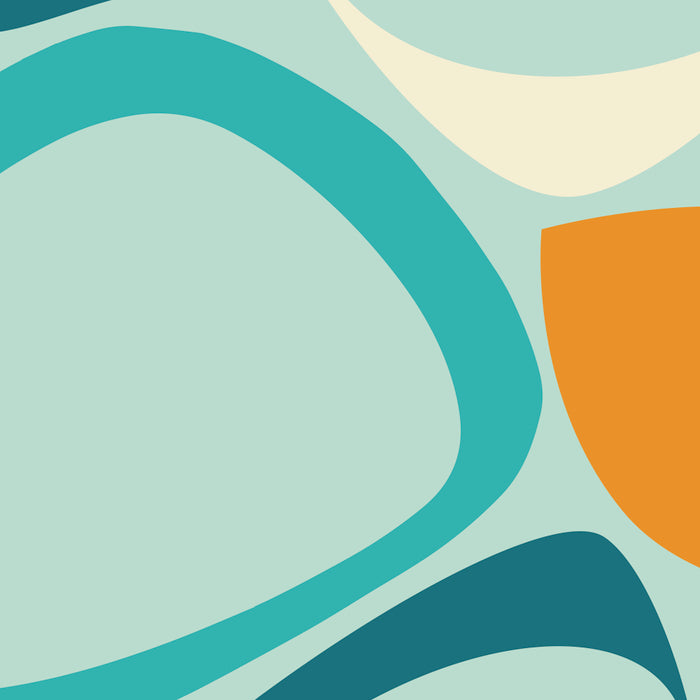 Mid Century Modern Abstract Shapes 8 in Aqua, Orange, Cream and Turquoise Coffee Mug Gallery Image 2