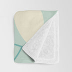 Mid Century Modern Abstract Shapes 8 in Aqua, Orange, Cream and Turquoise Throw Blanket Gallery Image 3