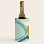Mid Century Modern Abstract Shapes 8 in Aqua, Orange, Cream and Turquoise Wine Chiller Gallery Image 1