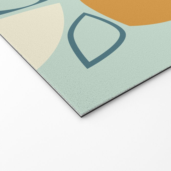 Mid Century Modern Abstract Shapes 8 in Aqua, Orange, Cream and Turquoise Welcome Mat Gallery Image 2