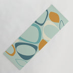 Mid Century Modern Abstract Shapes 8 in Aqua, Orange, Cream and Turquoise Yoga Mat Gallery Image 1