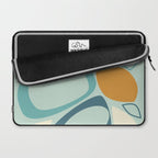 Mid Century Modern Abstract Shapes 8 in Aqua, Orange, Cream and Turquoise Laptop Sleeve Gallery Image 2