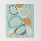 Mid Century Modern Abstract Shapes 8 in Aqua, Orange, Cream and Turquoise Throw Blanket Gallery Image 2