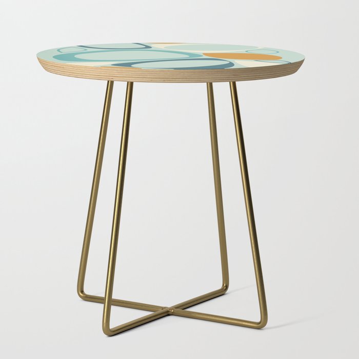 Mid Century Modern Abstract Shapes 8 in Aqua, Orange, Cream and Turquoise Side Table Gallery Image 1