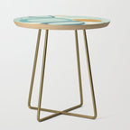 Mid Century Modern Abstract Shapes 8 in Aqua, Orange, Cream and Turquoise Side Table Gallery Image 1