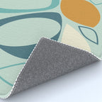 Mid Century Modern Abstract Shapes 8 in Aqua, Orange, Cream and Turquoise Rug Gallery Image 4