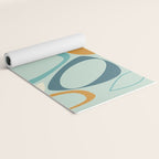 Mid Century Modern Abstract Shapes 8 in Aqua, Orange, Cream and Turquoise Yoga Mat Gallery Image 2