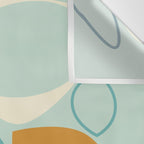Mid Century Modern Abstract Shapes 8 in Aqua, Orange, Cream and Turquoise Wall Tapestry Gallery Image 3