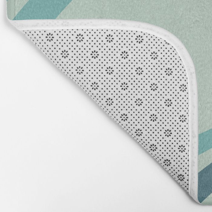 Mid Century Modern Abstract Shapes 8 in Aqua, Orange, Cream and Turquoise Bath Mat Gallery Image 2