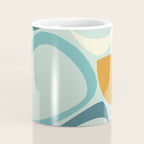 Mid Century Modern Abstract Shapes 8 in Aqua, Orange, Cream and Turquoise Coffee Mug Gallery Image 4