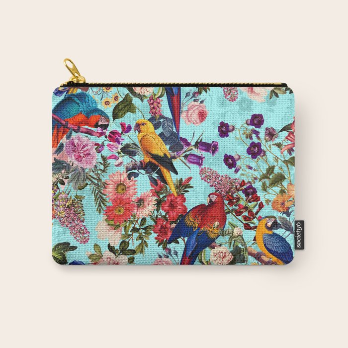 Floral and Birds XI Carry All Pouch Gallery Image 1