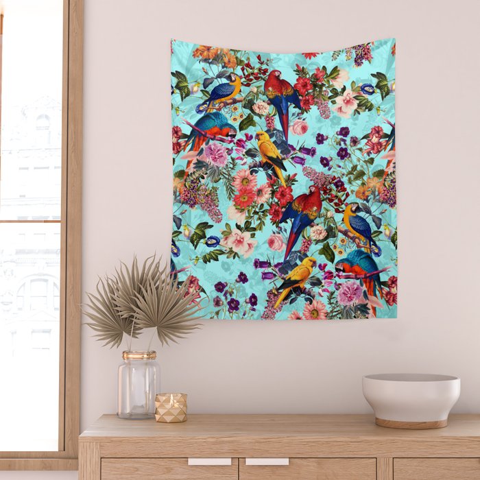 Floral and Birds XI Wall Tapestry Gallery Image 2