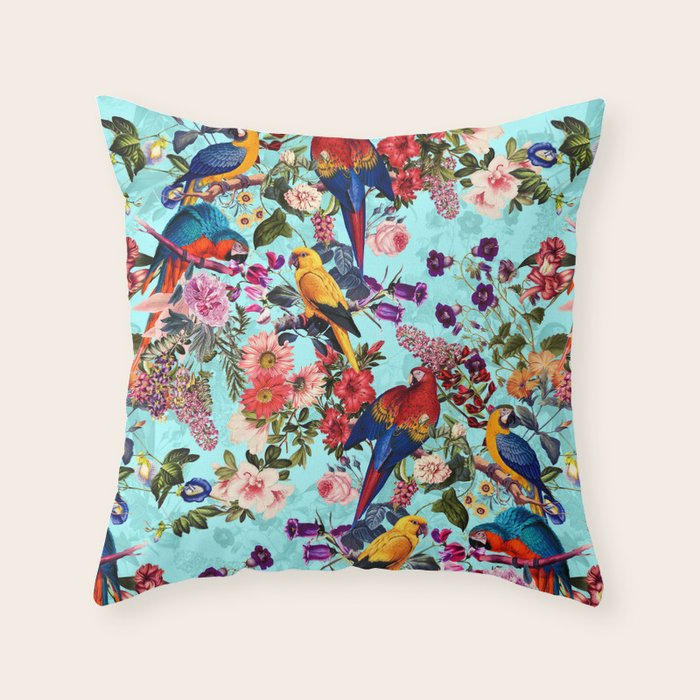 Floral and Birds XI Throw Pillow Gallery Image 6