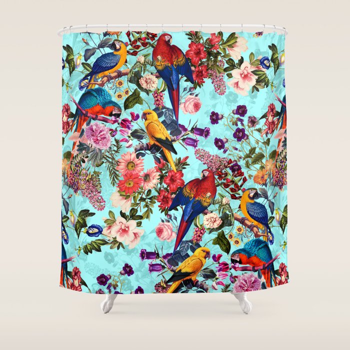 Floral and Birds XI Shower Curtain Gallery Image 1