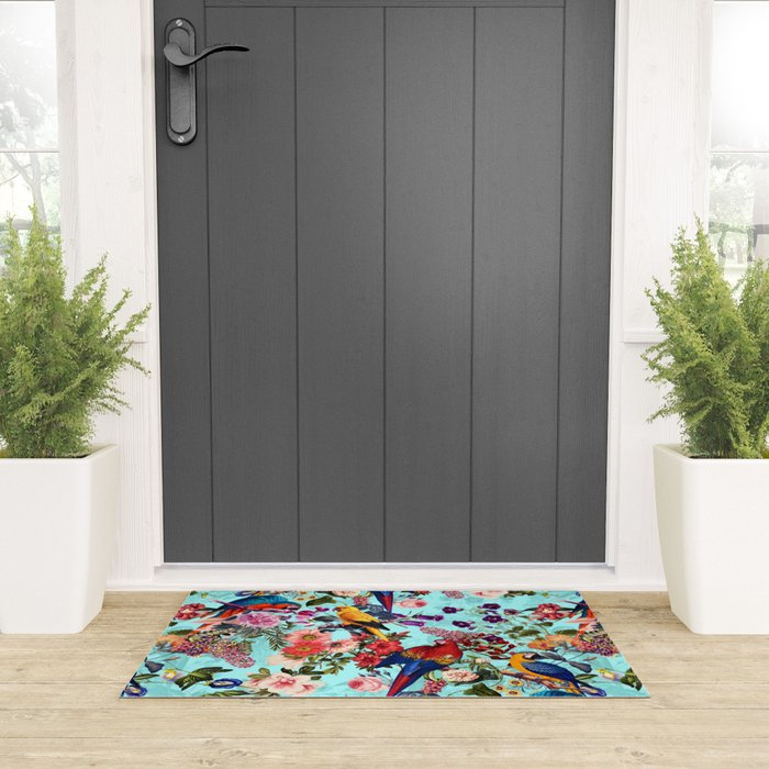 Floral and Birds XI Welcome Mat Gallery Image 3