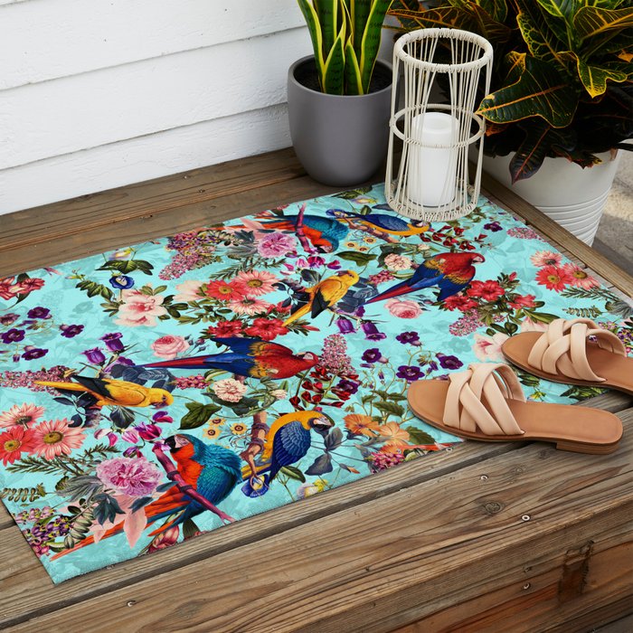 Floral and Birds XI Outdoor Rug Gallery Image 2