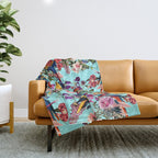Floral and Birds XI Throw Blanket Gallery Image 1