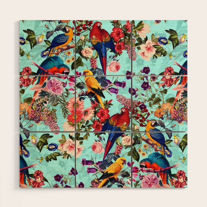 Floral and Birds XI Wood Wall Art Gallery Image 1