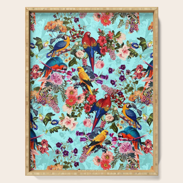 Floral and Birds XI Serving Tray Gallery Image 1
