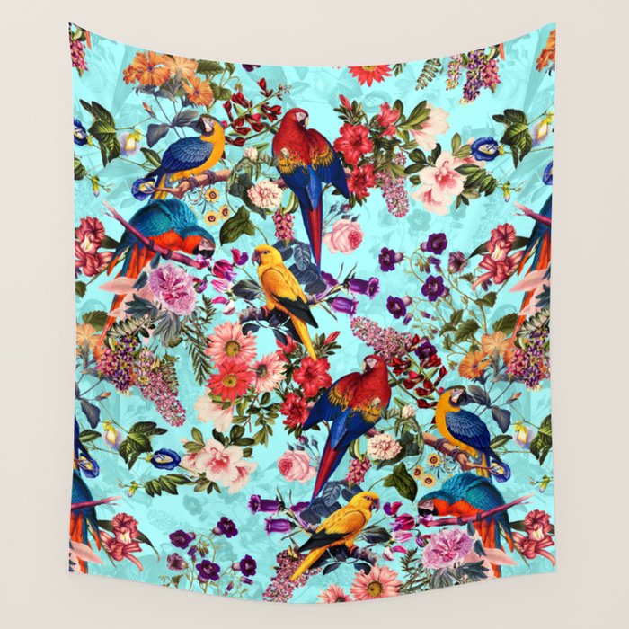 Floral and Birds XI Wall Tapestry Gallery Image 4