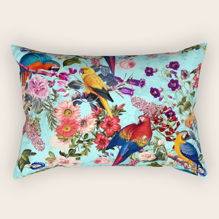 Floral and Birds XI Rectangular Pillow Gallery Image 2