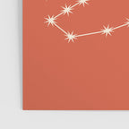 Scorpio Zodiac Star Constellation Line Art Coral Red Poster Gallery Image 3