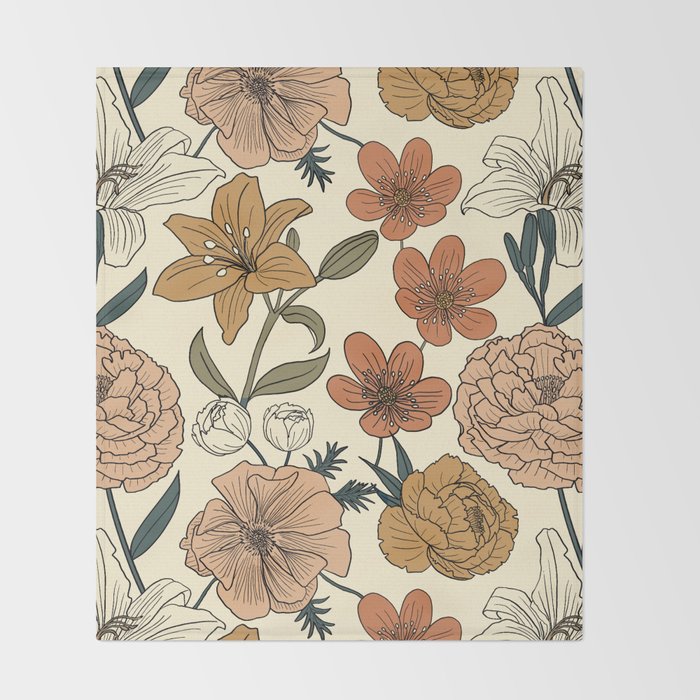 Spring Floral Mood Throw Blanket Gallery Image 2