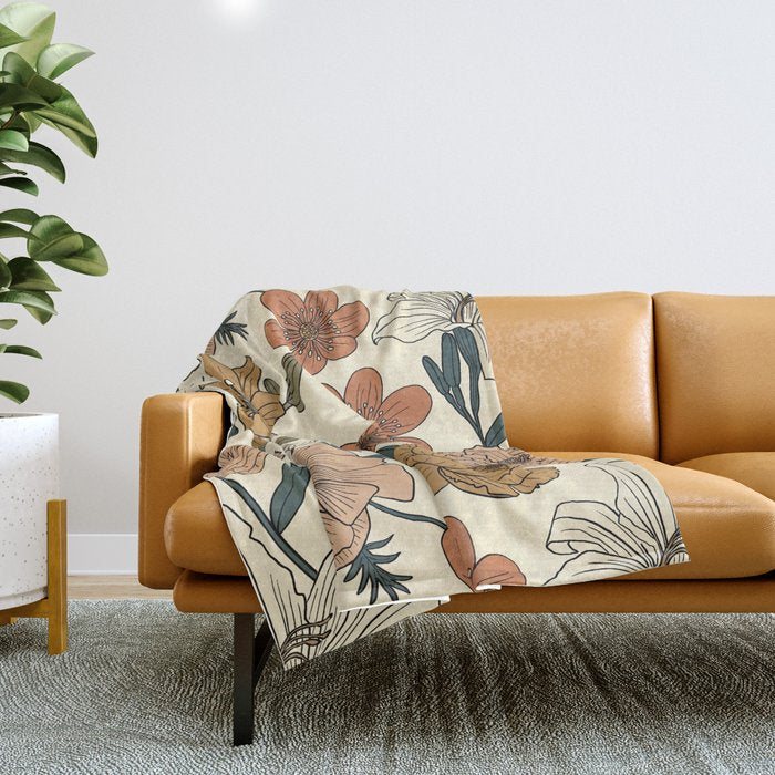 Spring Floral Mood Throw Blanket Gallery Image 1