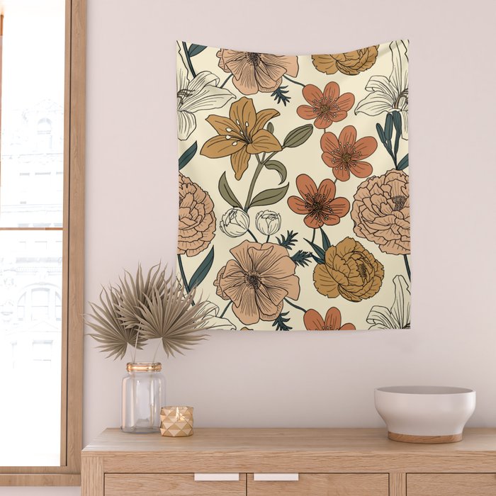 Spring Floral Mood Wall Tapestry Gallery Image 2