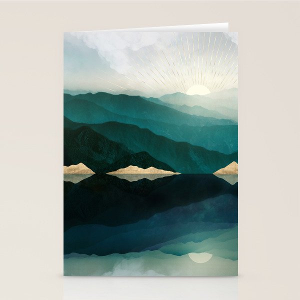 Waters Edge Reflection Stationery Card Gallery Image 1