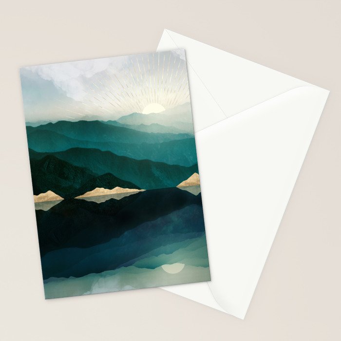 Waters Edge Reflection Stationery Card Gallery Image 2