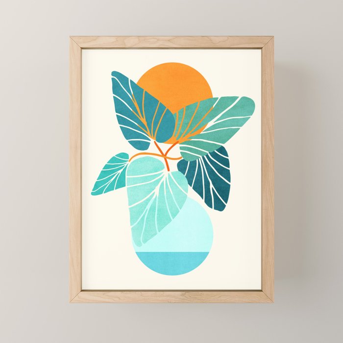 Tropical Symmetry Retro Botanic Mini Art Print Gallery Image 1