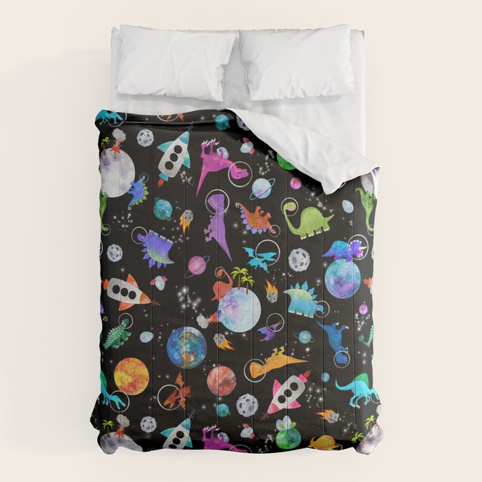 Dinosaur Astronauts In Outer Space Comforter Gallery Image 6