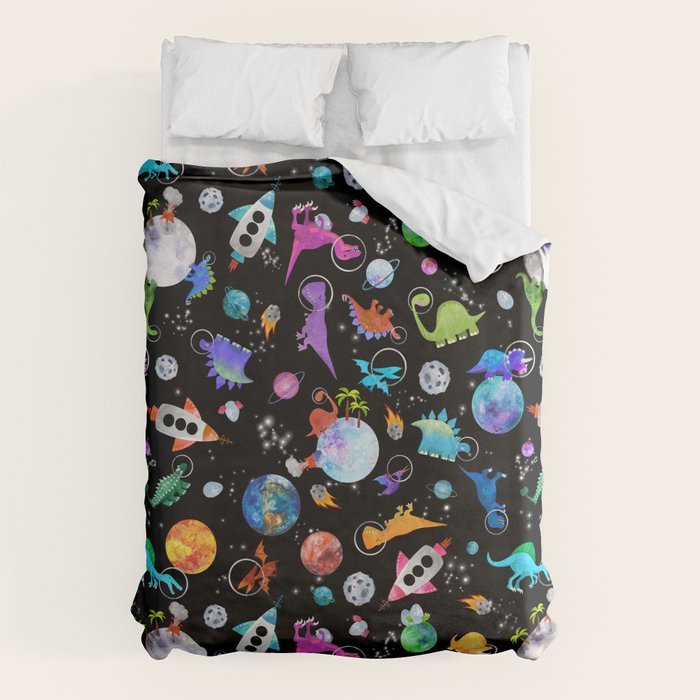 Dinosaur Astronauts In Outer Space Duvet Cover Gallery Image 6